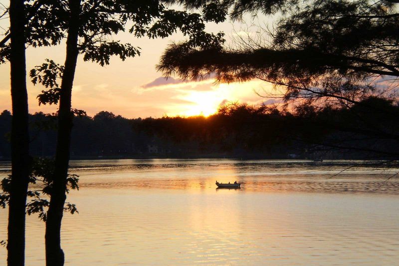 Lake George | One Boat Sunset On Lake George