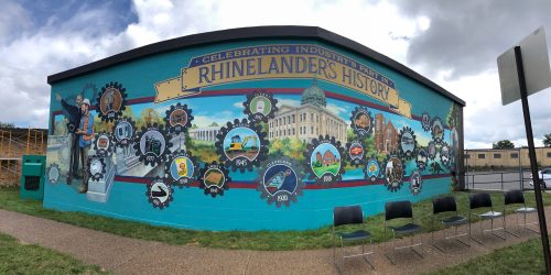 Hodag at Celebrating Rhinelander’s Industry Mural- AirPro Fan & Blower Co. Building